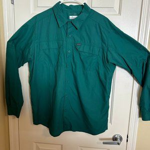Men’s Columbia Long Sleeve Shirt – Green – Size XL